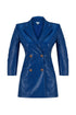 Egyptian blue double- breasted jacket